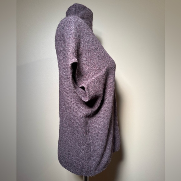 Tahari Heathered 100% Cashmere Purple Cowl Neck Sweater - Picture 6 of 6